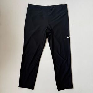 Nike Dri Fit Black Cropped Leggings Womens size Large Workout Running Gym